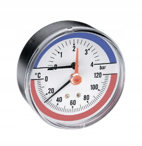 TERMOMANOMETR M-80 4 BAR 120st AXIALNY 1/2 WATTS
