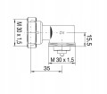 Adapter kątowy Oventrop głowic do zaworów M30x1,5
