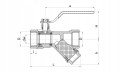 Zawór Kulowy z Filtrem Skośnym 1 cal VALVEX