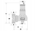 CALEFFI Separator powietrza DISCAL 1" kątowy