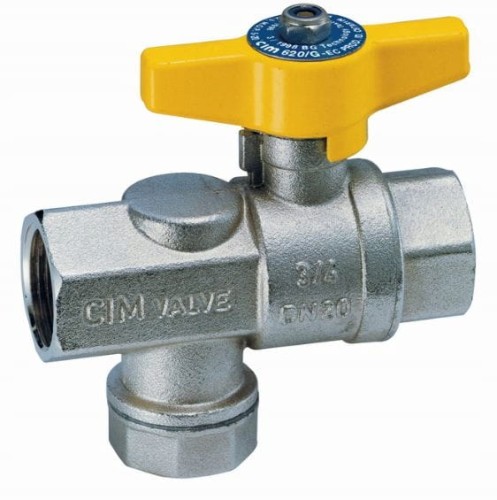 Zawór kulowy gazowy GW/GW prosty 3/4'' z filtrem