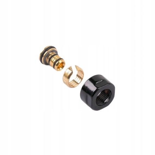 Adapter na alu-pex 24x19 X 16x2 Czarny Gloss (połysk) POLETTI