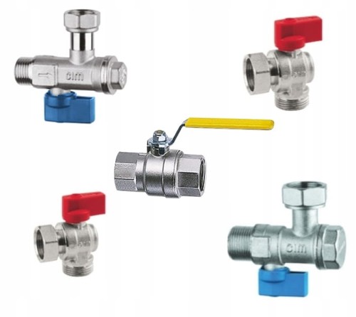 Zawory STANDARD kąt +gaz prosty 3/4 kocioł gaz. 2F