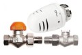 HERZ zestaw: zawory proste 1/2" termostatyczny z kryzą +odcinający +GŁOWICA