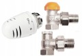 HERZ zestaw: zawory kątowe 1/2" termostatyczny z kryzą +odcinający +GŁOWICA