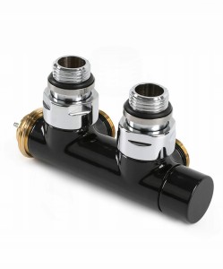 Zawór zespolony termostat 50 P CZARNY Gloss POLETTI