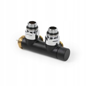 Zawór zespolony termostat 50 Prawy CZARNY Mat POLETTI