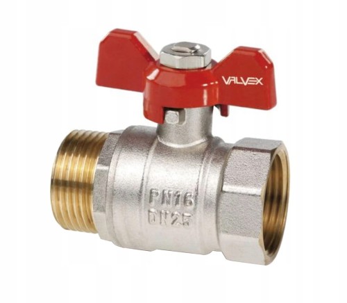 Zawór kulowy ORO 1/2' Z/W z dławikiem Motyl VALVEX