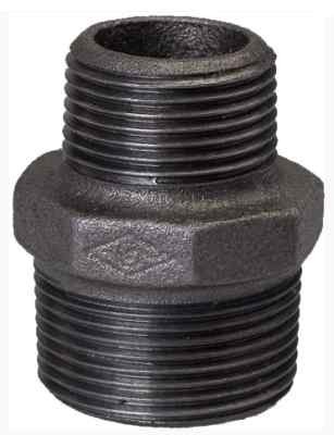 CZARNA złączka Nypel Redukcyjny Czarny 1 x 3/4 cal