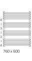 TERMA grzejnik ALEX 760 x 600 Biały ; Drabinkowy