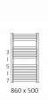 TERMA grzejnik DEXTER 860x500 Biały połysk - RAL: 9016 ; Drabinkowy